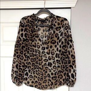 Banana Republic Leopard Print V-Neck Blouse